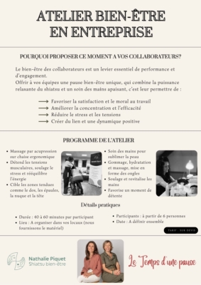 Flyer atelier bien-être en entreprise
